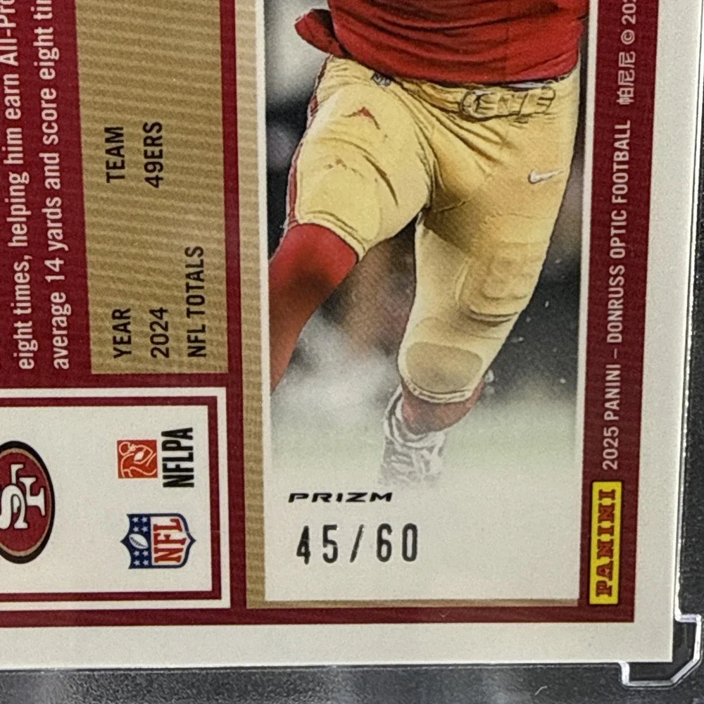 2025 Panini Donruss Optic -  George Kittle  - Purple Holo Prizm /60